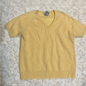 White Stag Men's V-Neck Sweater in Soft Yellow